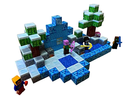 Магнітний конструктор Minecraft 144 деталей "Криниця снігового будинку"