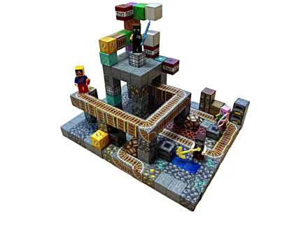 Магнітний конструктор Майнкрафт для дітей, 224 магнітні блоки Minecraft
