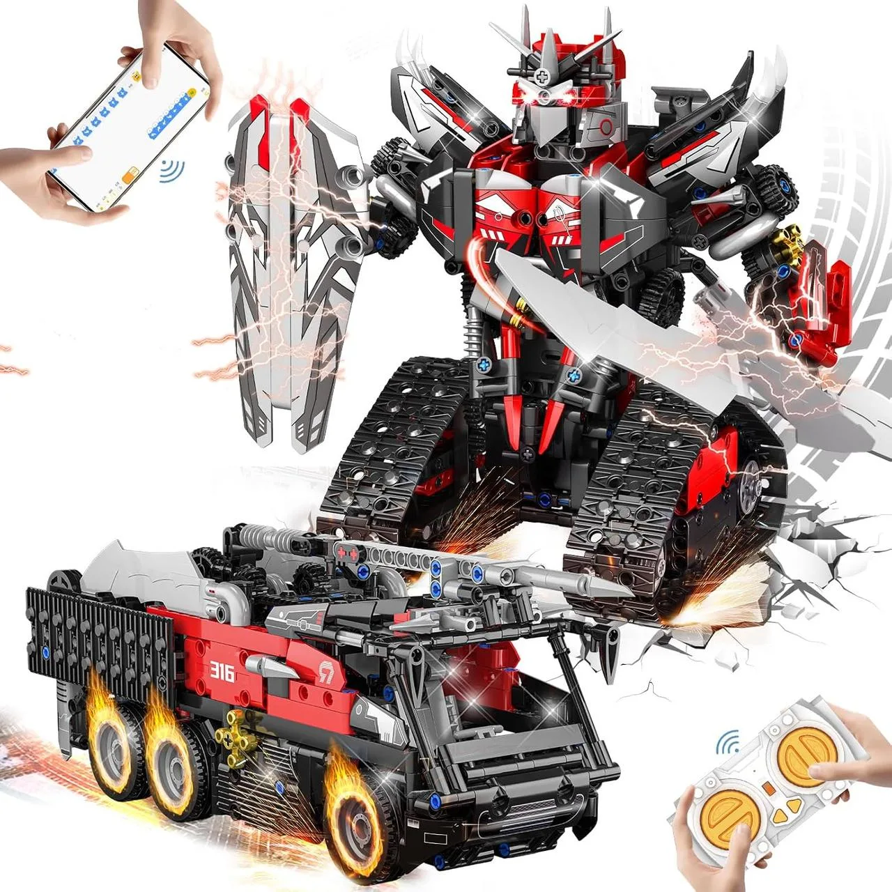 6583360715_transformer-robot-sentinel-prajm Трансформер-робот Сентінел Прайм, керований конструктор, 2 в 1 машинка та робот з додатком та пультом управління - Зображення 1