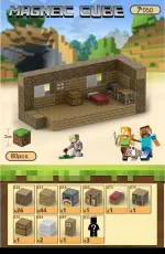 Магнітний конструктор Minecraft  80 деталей Дерев'яний дім 3 фігурки - Зображення 2