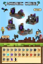 Магнітний конструктор Minecraft  100 деталей Портал у скелі 3 фігурки Майнкрафт - Зображення 2