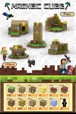 Магнітний конструктор Minecraft  100 деталей Ранчо Дім 3 фігурки Майнкрафт - Зображення 2