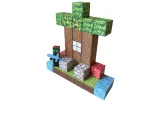 Магнітний конструктор Minecraft  48 деталей Дім біля струмка 1 фігурка Майнкрафт - Зображення 5