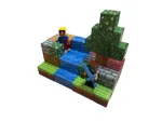 Магнітний конструктор Minecraft  64 деталі Струмок 2 фігурки Майнкрафт