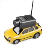 Міні радіокерований автомобіль Porsche Cayenne 1:64 з HD FPV камерою, WiFi керуванням і LED підсвіткою — жовтий спорткар