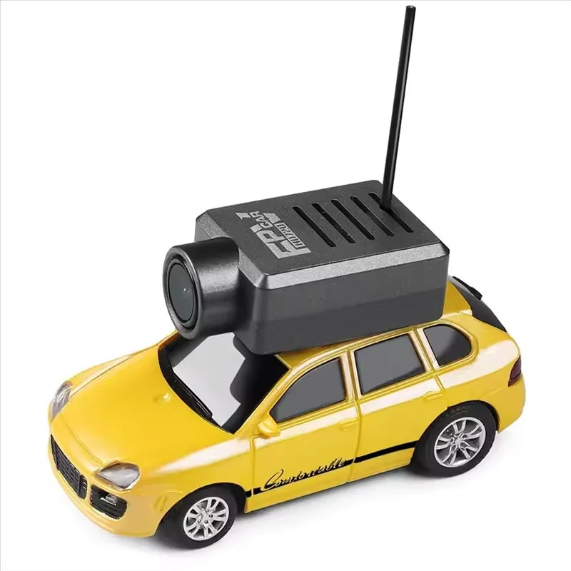 Міні радіокерований автомобіль Porsche Cayenne 1:64 з HD FPV камерою, WiFi керуванням і LED підсвіткою — жовтий спорткар - Зображення 1