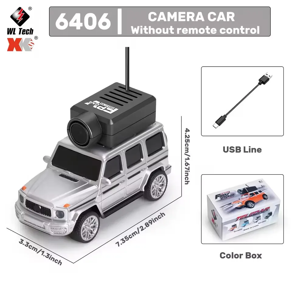 Міні радіокерований Mercedes G-Class 1:64 з FPV камерою, WiFi керуванням і LED підсвіткою — сірий «Кубік» - Зображення 2