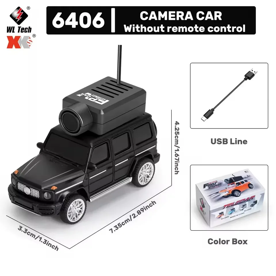 Радіокерований Mercedes G-Class 1:64 з HD FPV камерою та LED підсвіткою — чорний стильний «Кубік» - Зображення 2