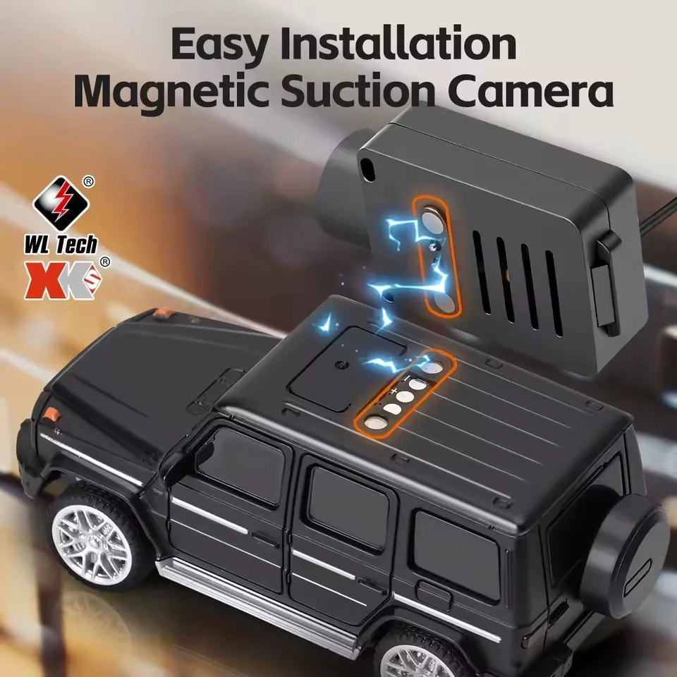 Радіокерований Mercedes G-Class 1:64 з HD FPV камерою та LED підсвіткою — чорний стильний «Кубік» - Зображення 7