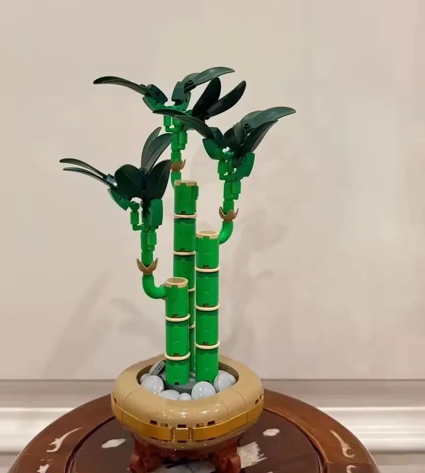 Конструктор “Бамбук у вазі” — 325 деталей, декоративна 3D-модель для дому та офісу в крафтовій коробці - Зображення 4