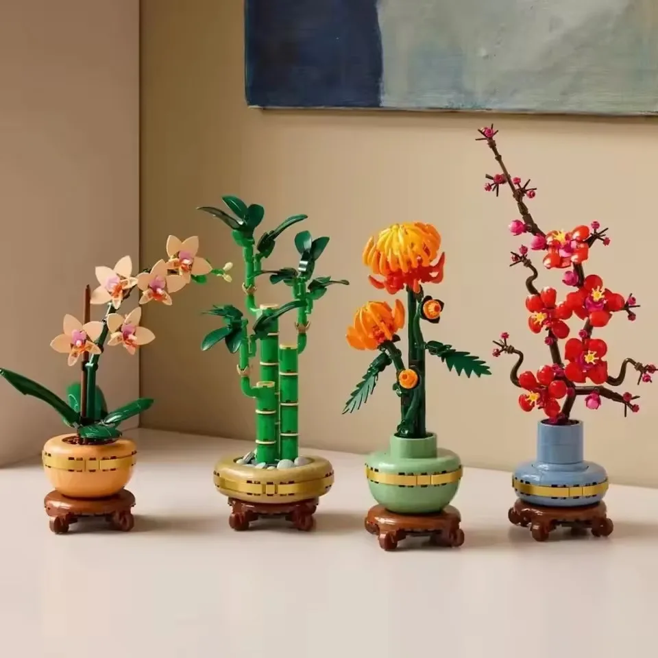 Конструктор “Сливовий цвіт” (Plum Blossom) — 327 деталей, вазон-декор для дому в крафтовій упаковці - Зображення 6