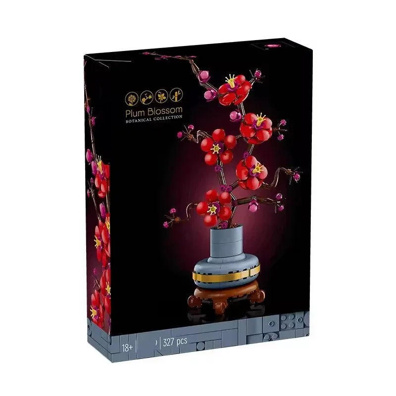 Конструктор “Сливовий цвіт” (Plum Blossom) — 327 деталей, вазон-декор для дому в крафтовій упаковці - Зображення 2