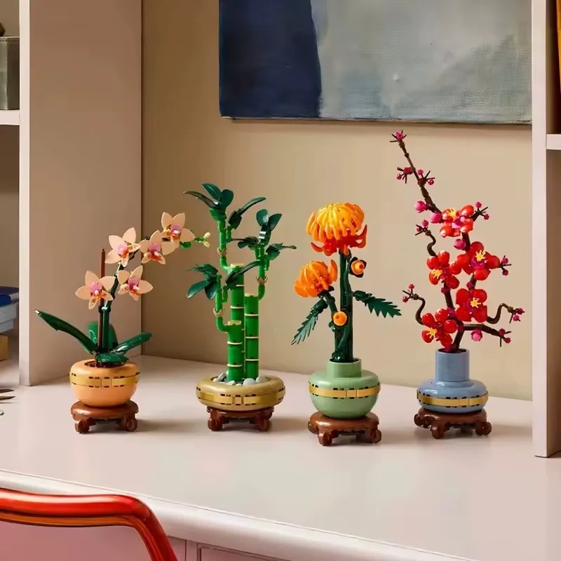 Конструктор в стилі LEGO Botanicals "Хризантема" 278 деталей для осіннього декору інтер'єру в крафтовій упаковці - Зображення 10