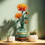 Конструктор в стилі LEGO Botanicals "Хризантема" 278 деталей для осіннього декору інтер'єру в крафтовій упаковці