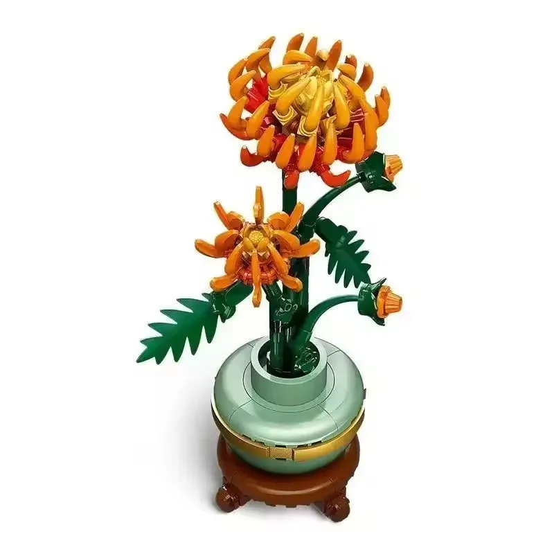 Конструктор в стилі LEGO Botanicals "Хризантема" 278 деталей для осіннього декору інтер'єру в крафтовій упаковці - Зображення 4