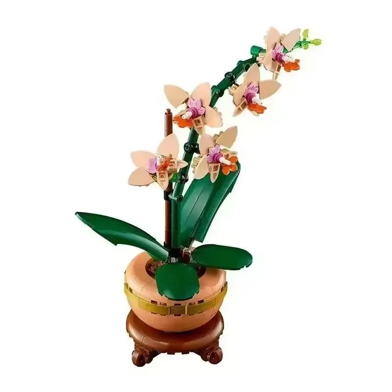 Конструктор в стиле LEGO Botanicals 'Мини орхидея' 274 детали для цветочного декора дома в крафтовой упаковке — изображение 4