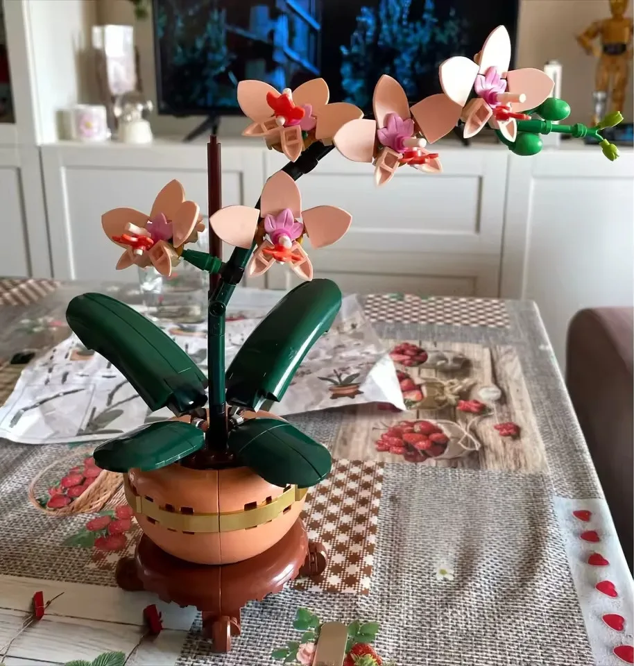 Конструктор в стиле LEGO Botanicals 'Мини орхидея' 274 детали для цветочного декора дома в крафтовой упаковке — изображение 10