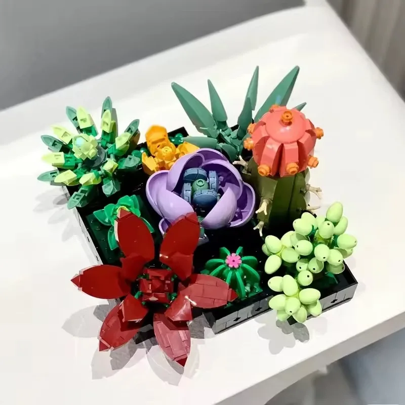 Конструктор в стилі LEGO Botanical "Сукуленти" 771 деталь для стильного рослинного декору дому - Зображення 8