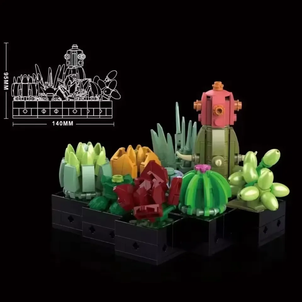 Конструктор в стилі LEGO Botanical "Сукуленти" 771 деталь для стильного рослинного декору дому - Зображення 5