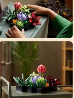 Конструктор в стилі LEGO Botanical "Сукуленти" 771 деталь для стильного рослинного декору дому - Зображення 6