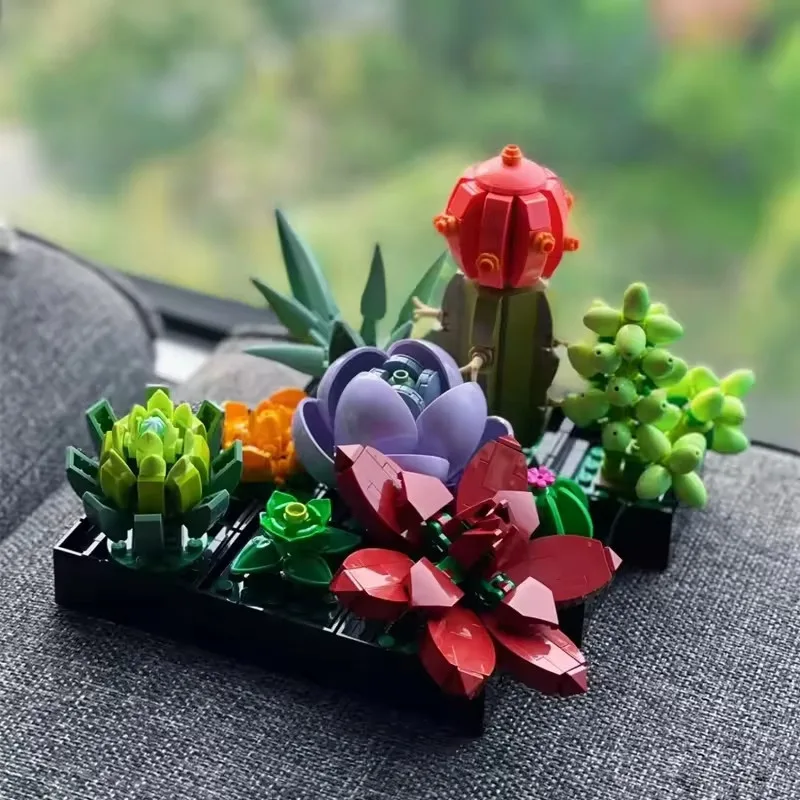 Конструктор в стилі LEGO Botanical "Сукуленти" 771 деталь для стильного рослинного декору дому - Зображення 3