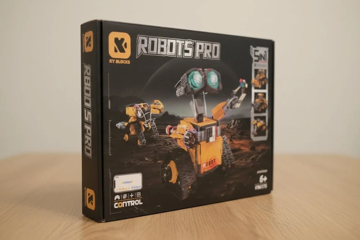 Реальне фото коробки програмованого конструктора Robots Pro 5 в 1