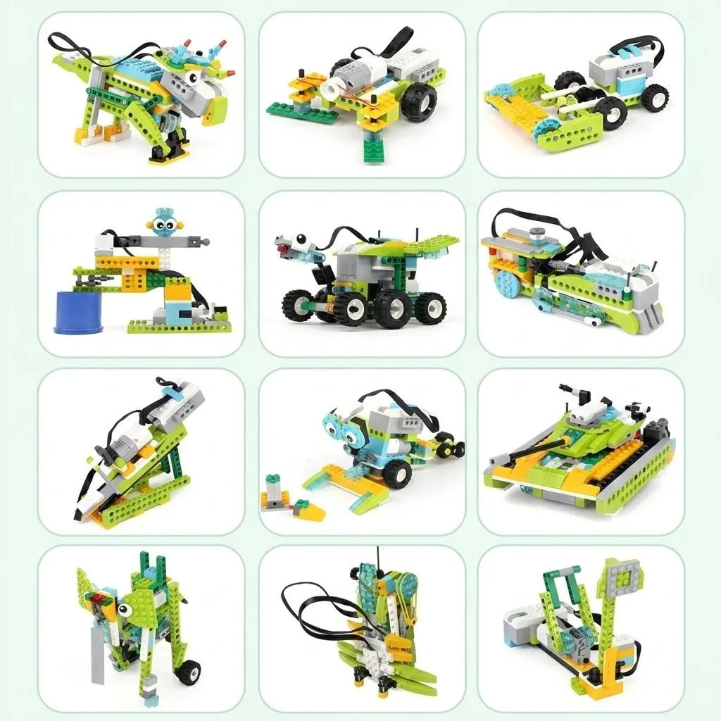 Приклади STEM-проєктів: робот-тварина, кран та спецтехніка WeDo 2.0 Education