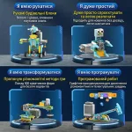 Опис функцій конструктора STEM Logic на 680 деталей: програмування рухів, трансформація моделей та графічний інтерфейс керування для дітей