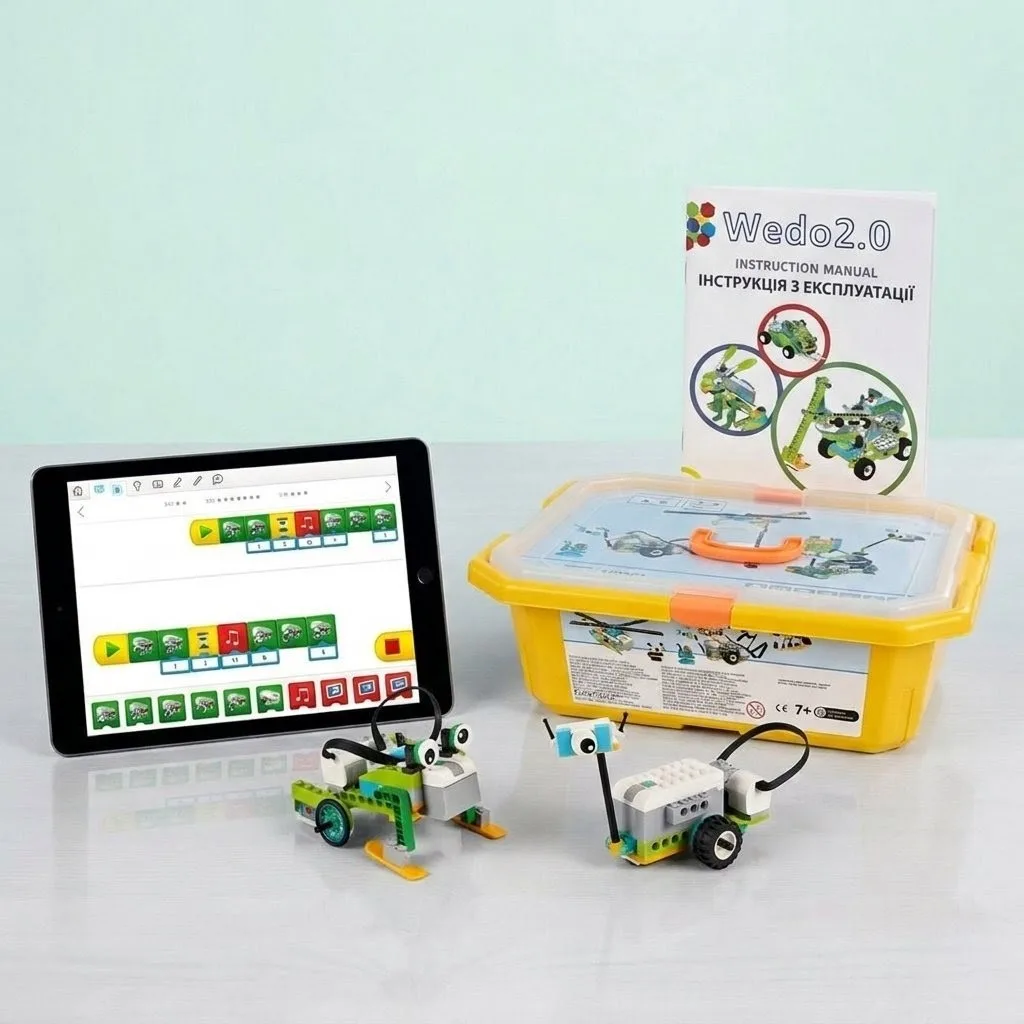 Великий конструктор з робототехніки WeDo 2.0 на 560 елементів з інструкцією, планшетом та двома зібраними моделями