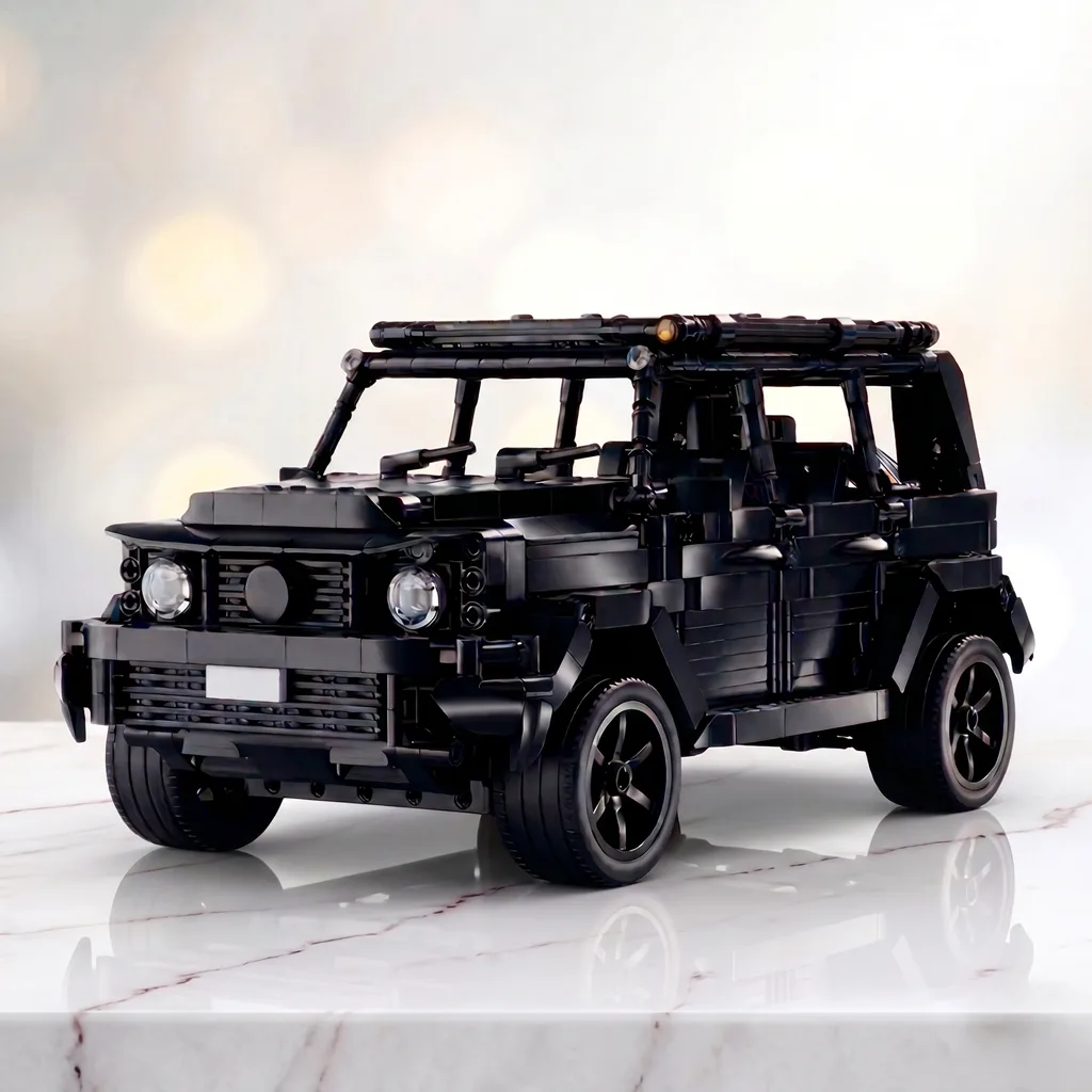 Конструктор Mercedes-Benz G-Class чорного кольору на білому мармурі колекційний Гелендваген