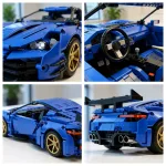 Деталізація конструктора Cool Blue салон руль фари та вихлопна система синього спорткара