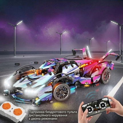 Дистанційне керування конструктором Lamborghini через мобільний додаток на смартфоні та бездротовий пульт