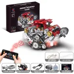 Моторизований конструктор Двигун Ferrari V8 на 3201 деталь з дистанційним керуванням та повною комплектацією електроніки
