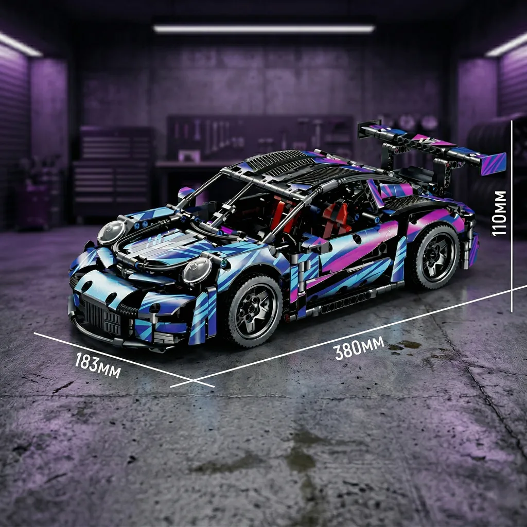 Розміри конструктора Porsche 911 GT3 RS довжина 38 см масштаб 1:12 велика колекційна модель