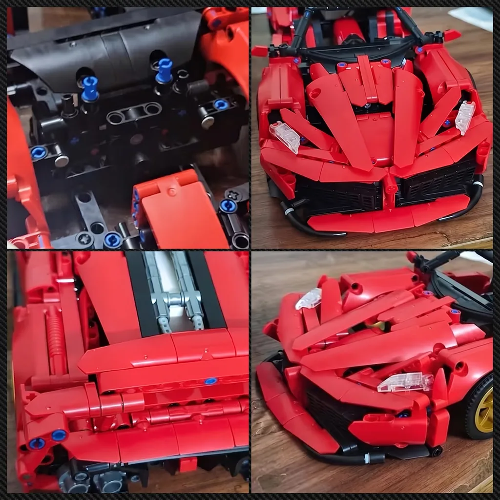Характеристики конструктора червоний суперкар Ferrari Technic якісний ABS-пластик та інерційний механізм