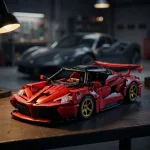 Колекційний конструктор Ferrari червоний спорткар у гаражі реалістична модель Technic