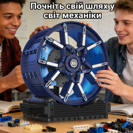 Конструктор Ступиця колеса Bugatti Динамічна версія — захопливий процес складання механічної моделі колеса суперкара