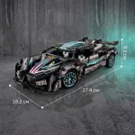 Розміри в зібраному вигляді конструктора Lamborghini Apollo: довжина 37.4 см, ширина 18.2 см, висота 9.2 см