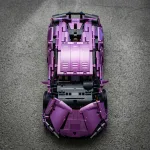 Конструктор Lamborghini Sian фіолетовий хром вигляд зверху деталізований корпус Ламборгіні Сіан колекційна модель на бетоні тип Technic