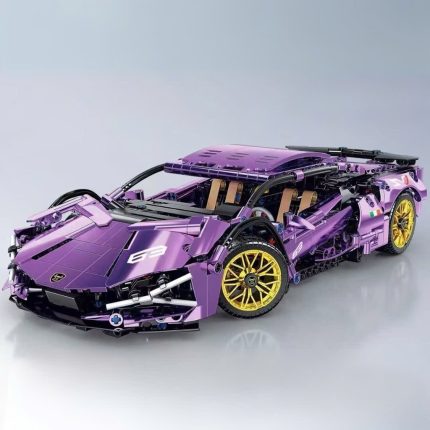 Конструктор Lamborghini Sian фіолетовий хром на світлому фоні колекційна модель суперкара Ламборгіні Сіан масштаб 1:14 тип Technic