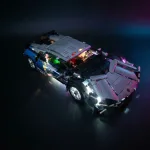 Колекційний конструктор Lamborghini Sian сріблястий хром з LED підсвіткою в темряві реалістична модель Ламборгіні Сіан з фарами, що світяться