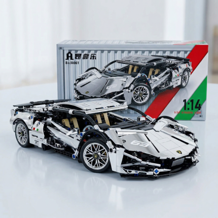 Конструктор Lamborghini Sian Silver хром колекційна модель суперкара Ламборгіні Сіан масштаб 1:14
