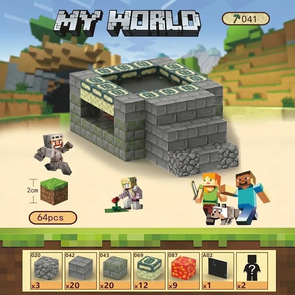 Магнітний конструктор Телепортер Ендера за мотивами Minecraft 64 деталі - Зображення 2